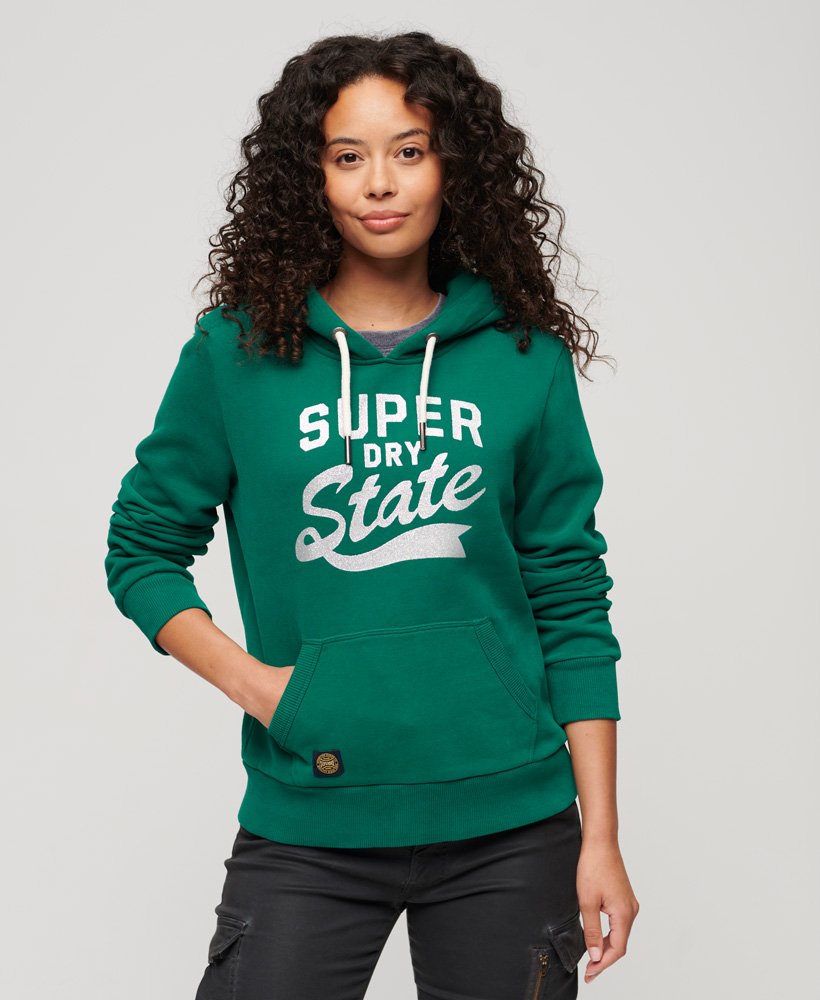 hoodie met opdruk in stormgroen