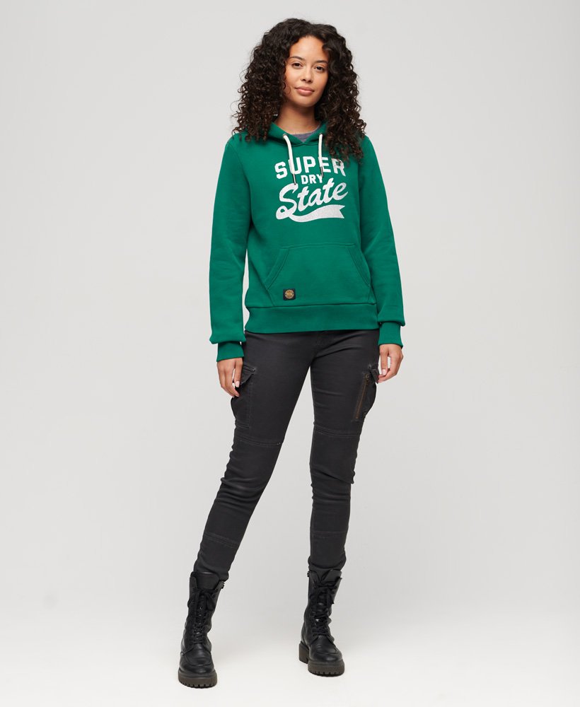 hoodie met opdruk in stormgroen