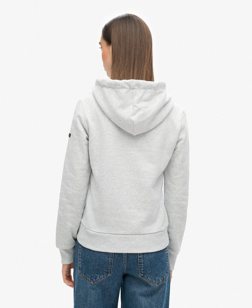 hoodie met vintage logo in gemêleerd grijs.
