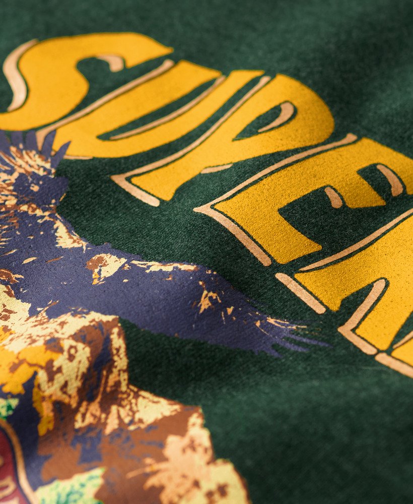 reissouvenir-sweatshirt met grafische print in jadegroen gemêleerd.