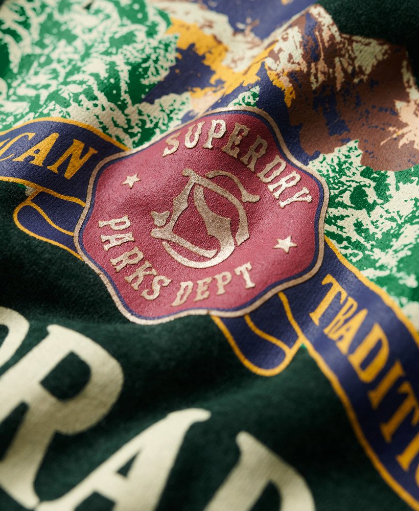 reissouvenir-sweatshirt met grafische print in jadegroen gemêleerd.