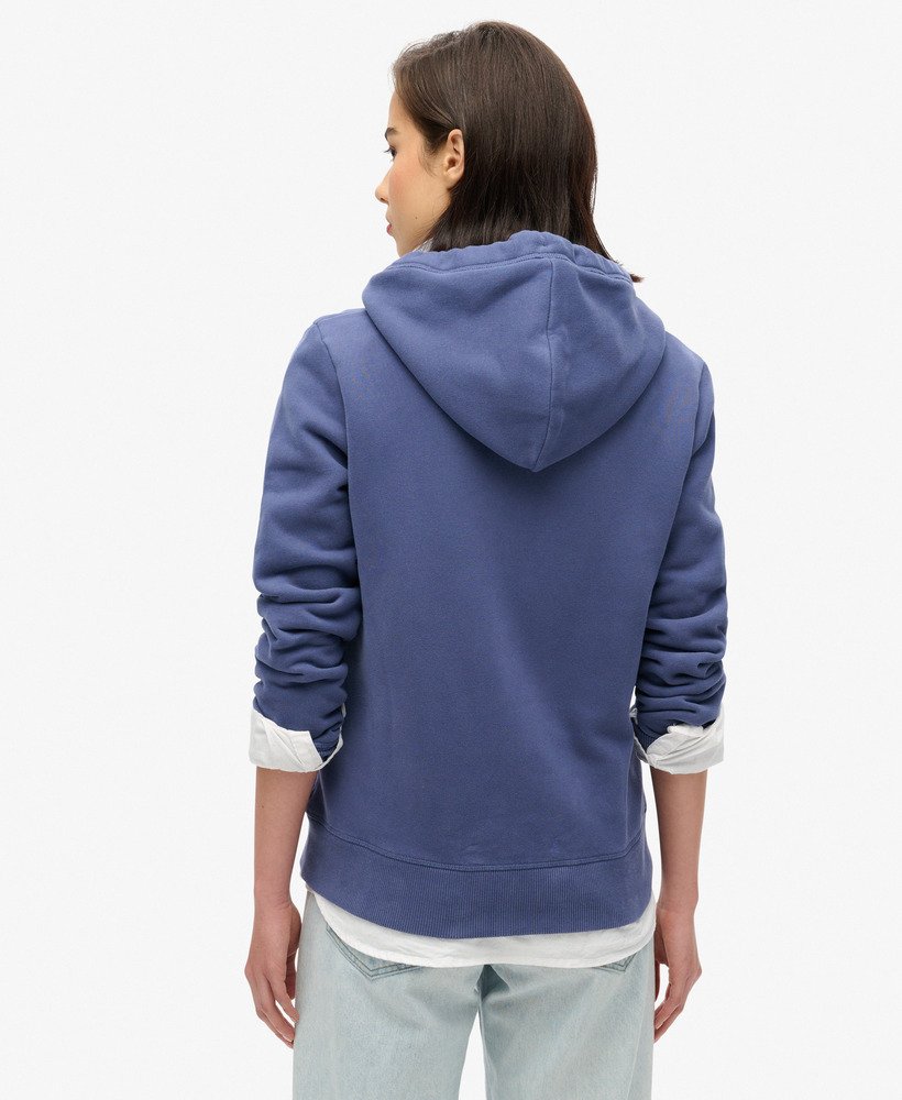 essential logo zip hoodie in mariner navy