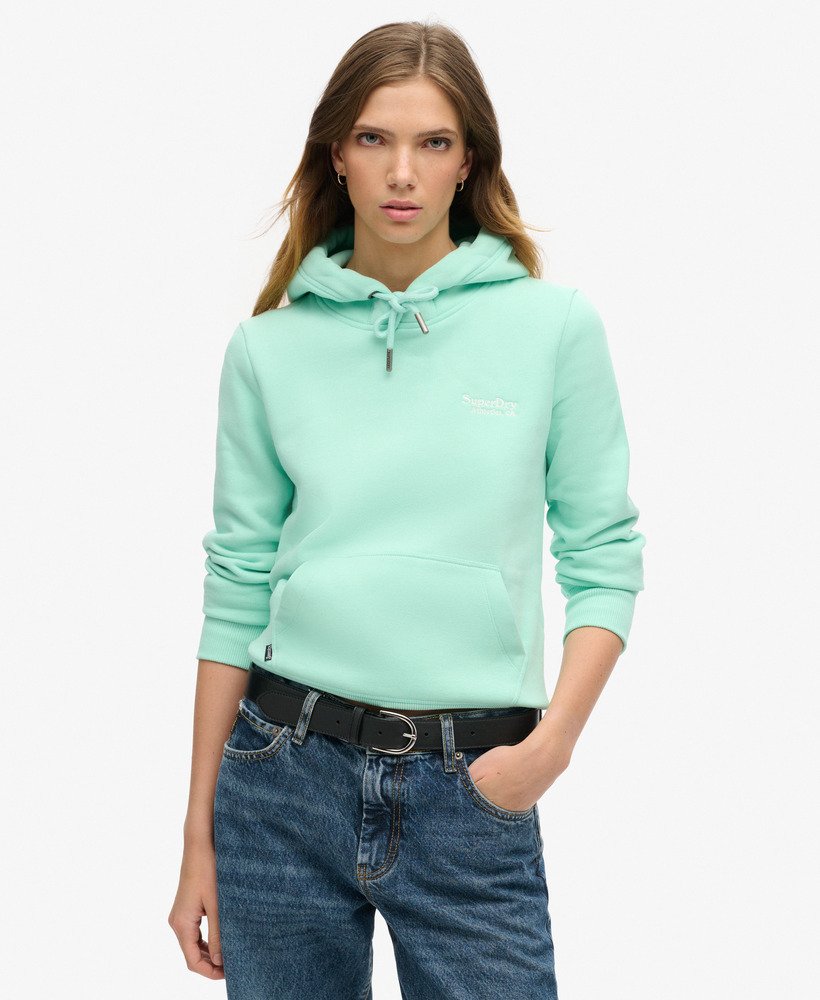 essential logo hoodie in beach glass green