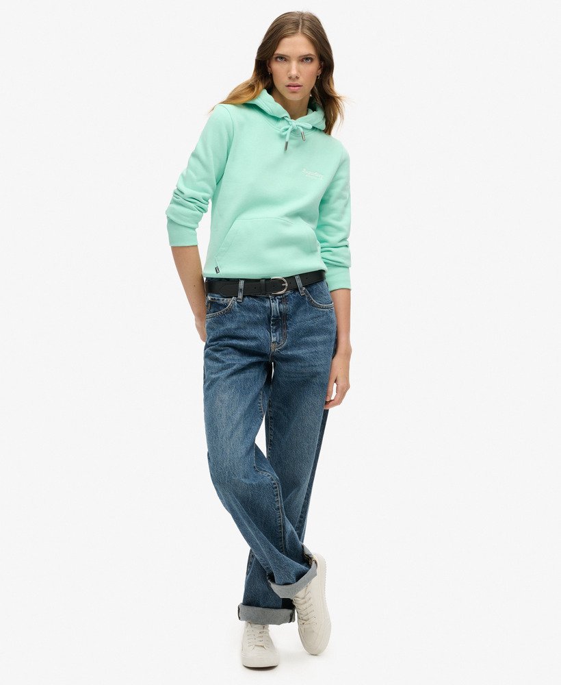 essential logo hoodie in beach glass green