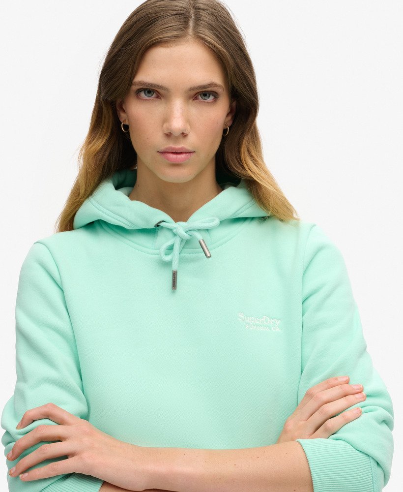 essential logo hoodie in beach glass green