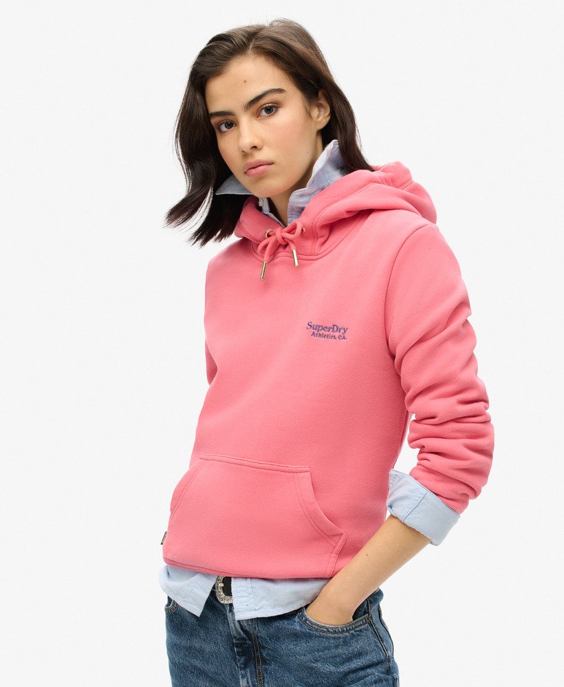 essential logo hoodie in camping pink