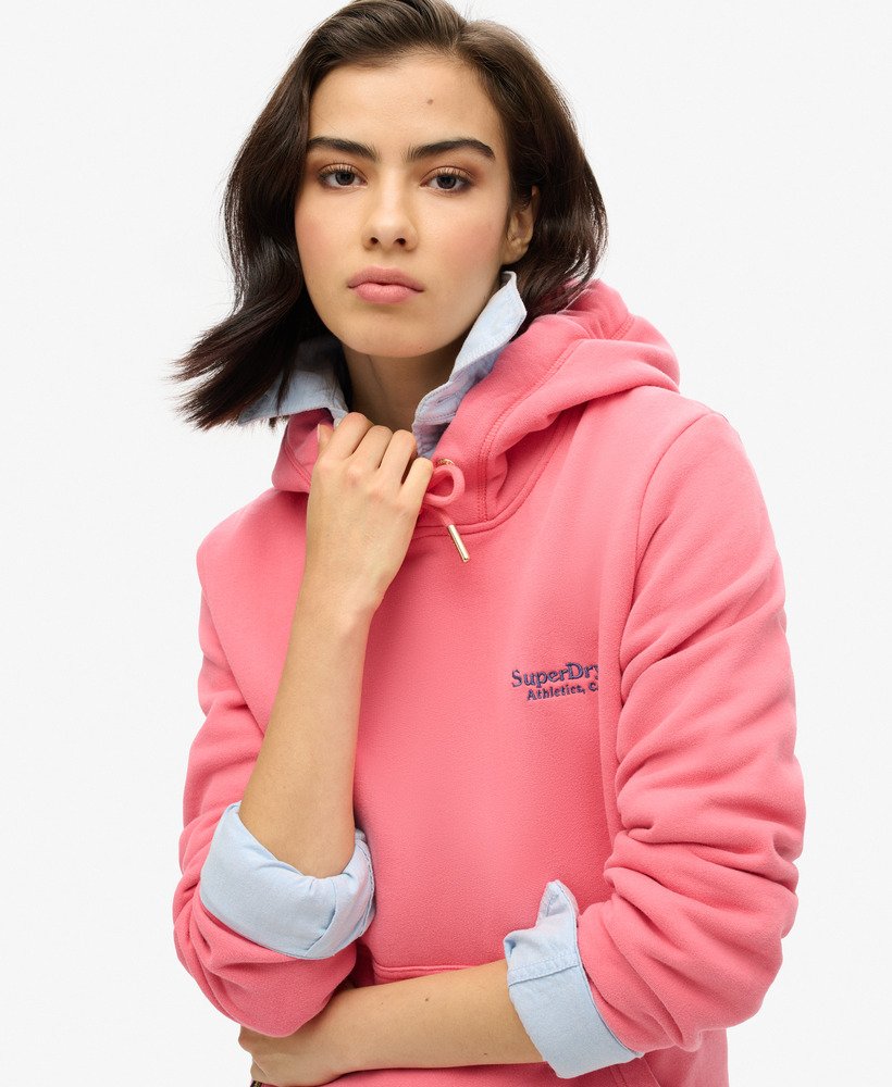 essential logo hoodie in camping pink