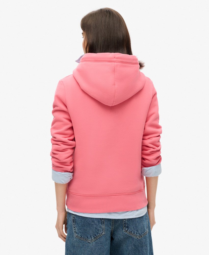 essential logo hoodie in camping pink