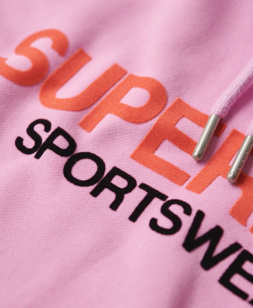 sportswear logo boxy hoodie in hyper lavender