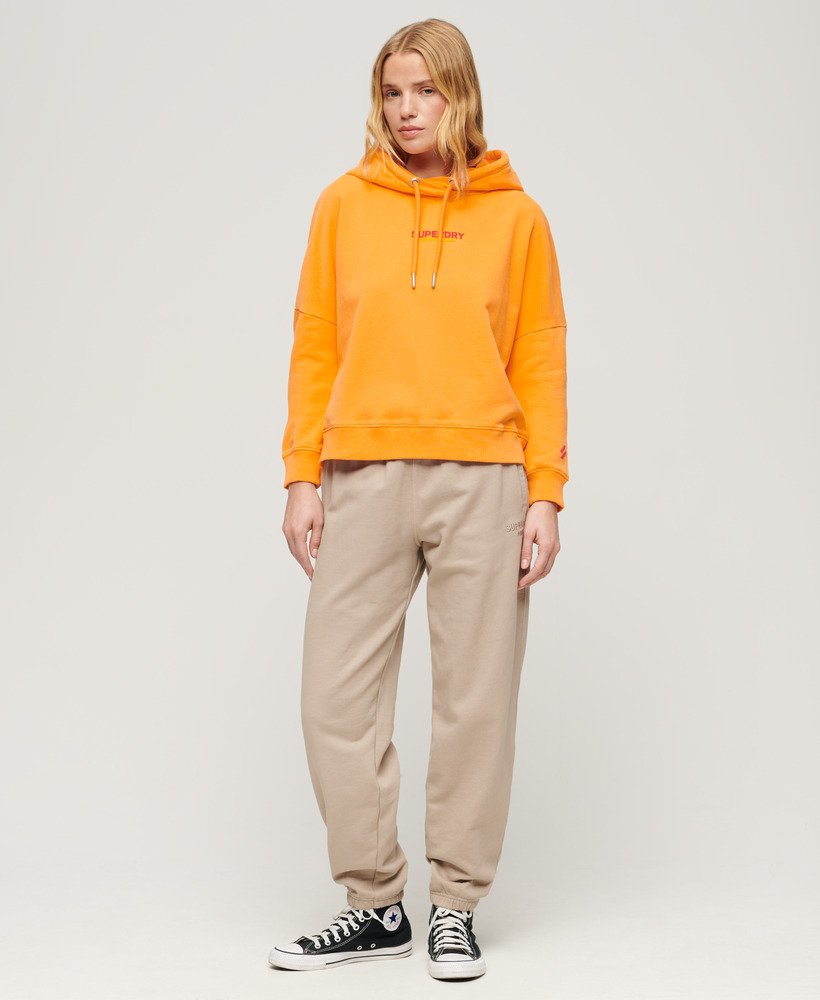 sportswear logo boxy hoodie in pop orange