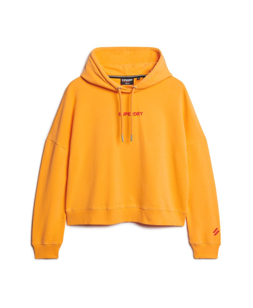 sportswear logo boxy hoodie in pop orange