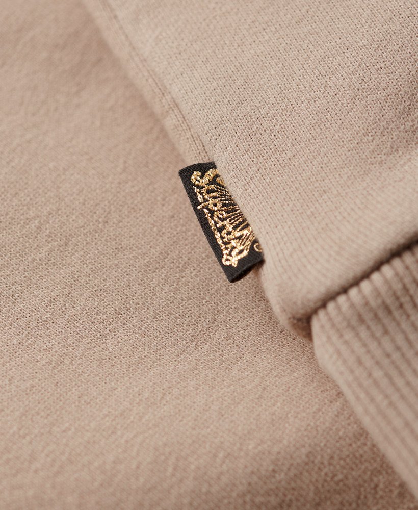 metallic venue logo hoodie in deep beige slub