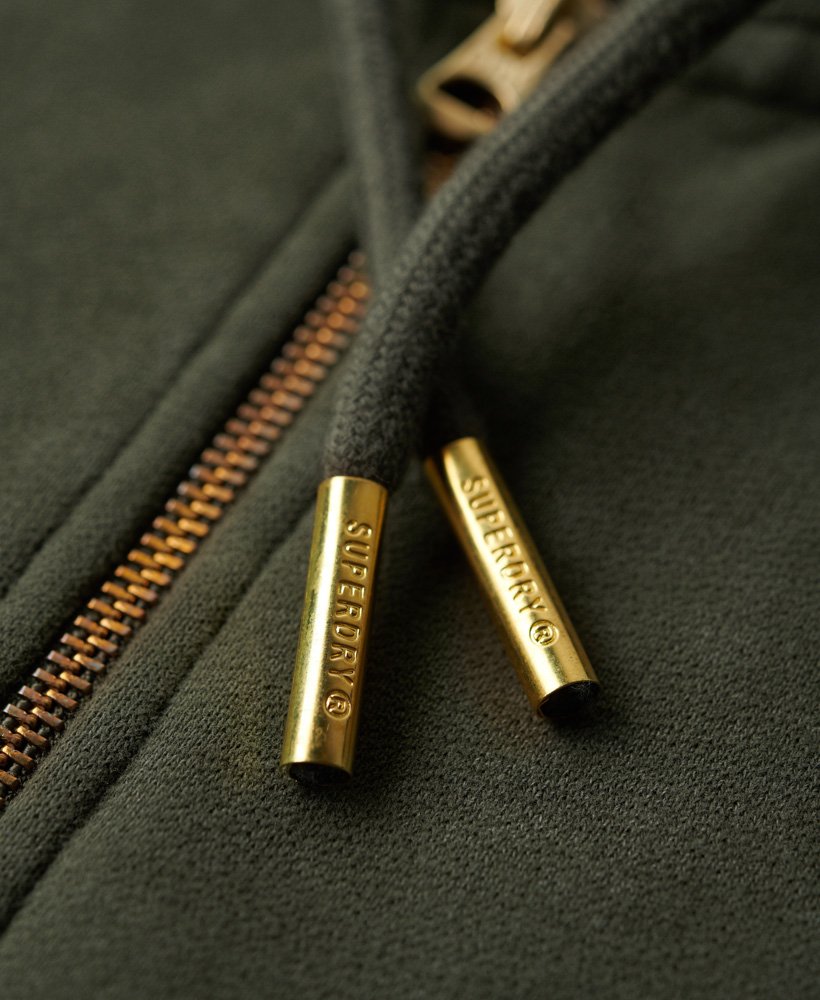 tattoo-hoodie met strasssteentjes en rits in legergroen kaki
