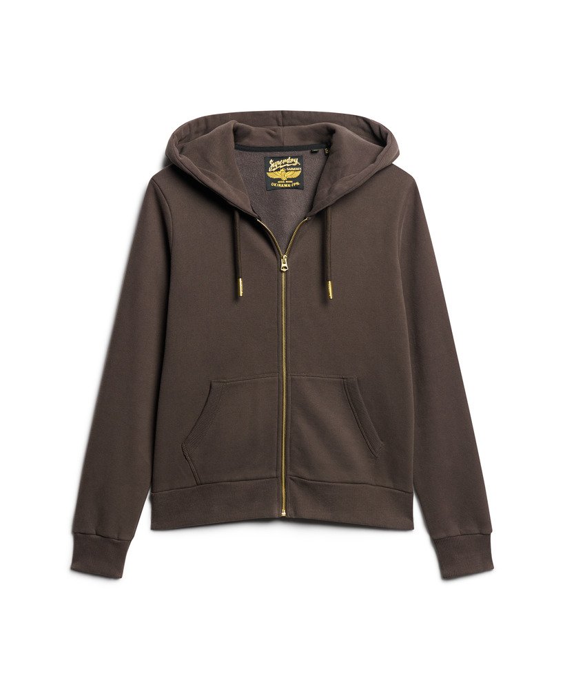 tattoo rhinestone zip hoodie in carbon black