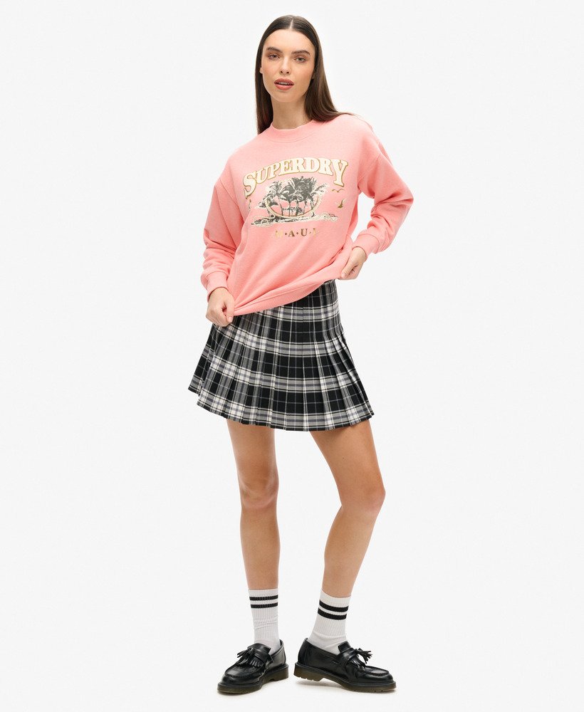 reissouvenir losvallende sweater in perzikroze gemêleerd