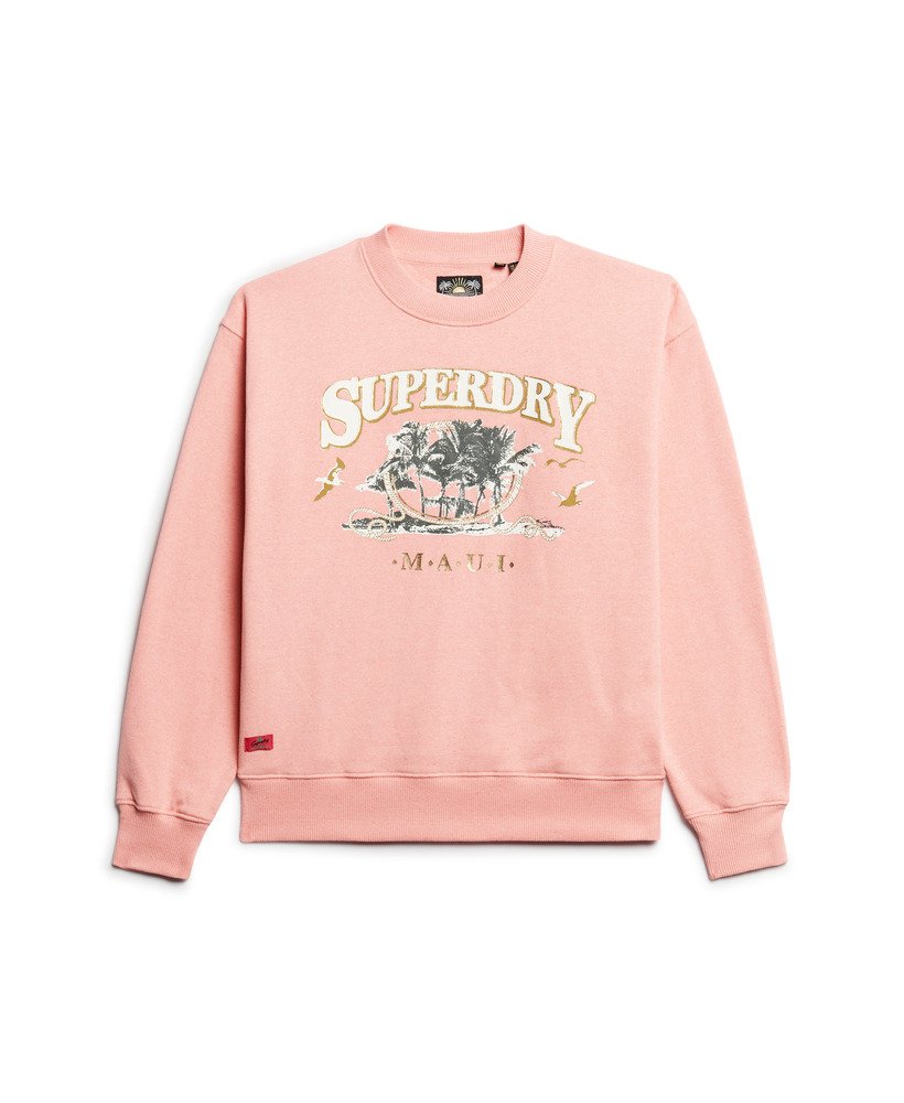 reissouvenir losvallende sweater in perzikroze gemêleerd