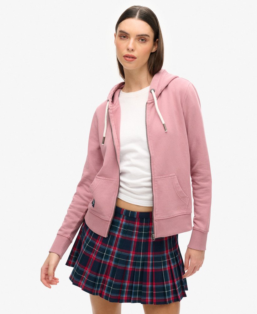 versierde gearchiveerde hoodie met rits in nostalgia rose purple