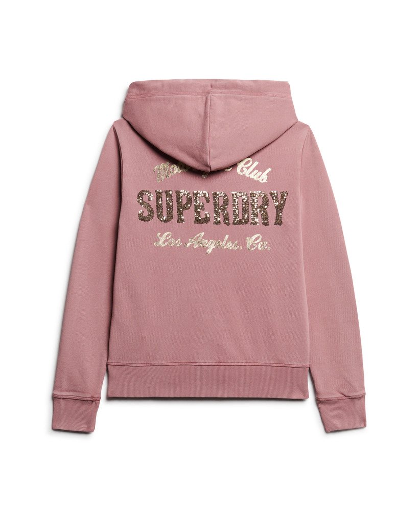 versierde gearchiveerde hoodie met rits in nostalgia rose purple