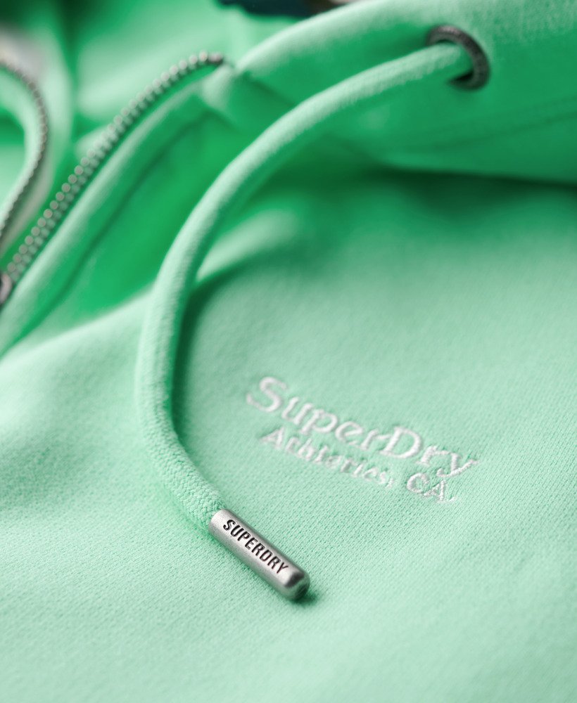 essential logo zip hoodie in beach glass green