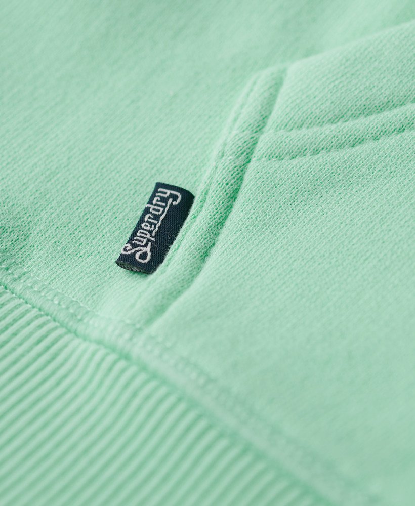 essential logo zip hoodie in beach glass green