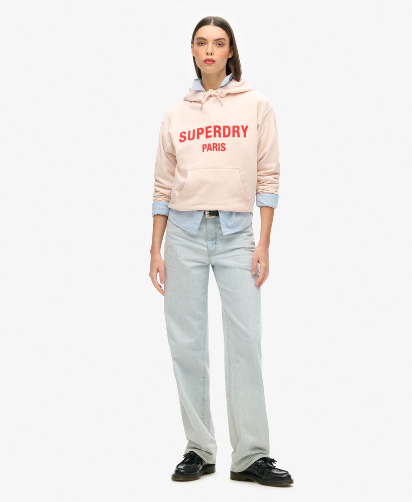 sport luxe loose hoodie in mauve morn pink