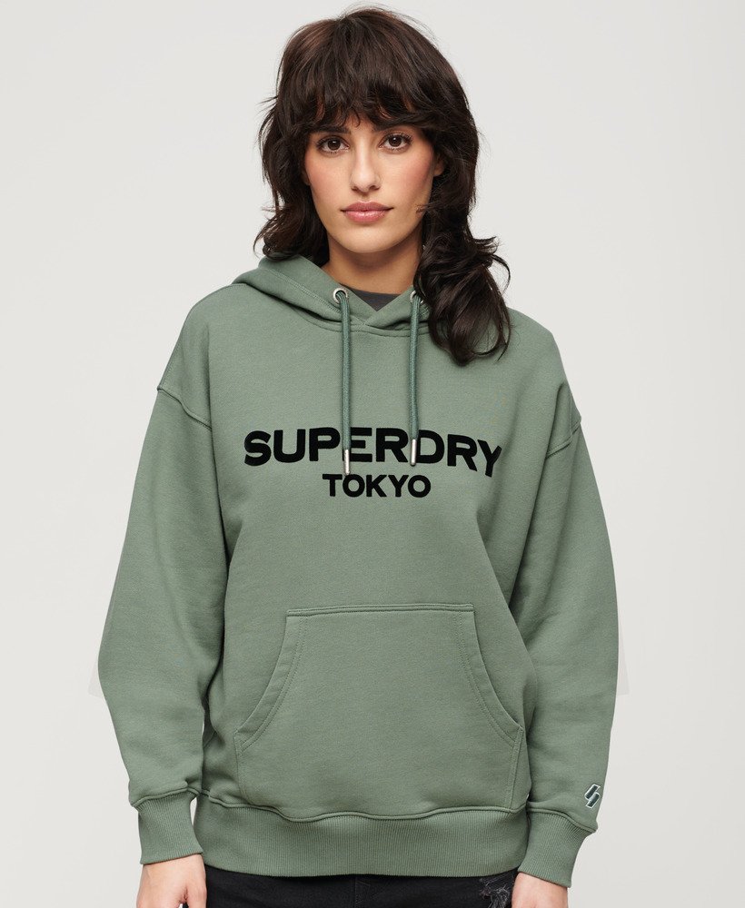 sport luxe loose hoodie in laurel khaki