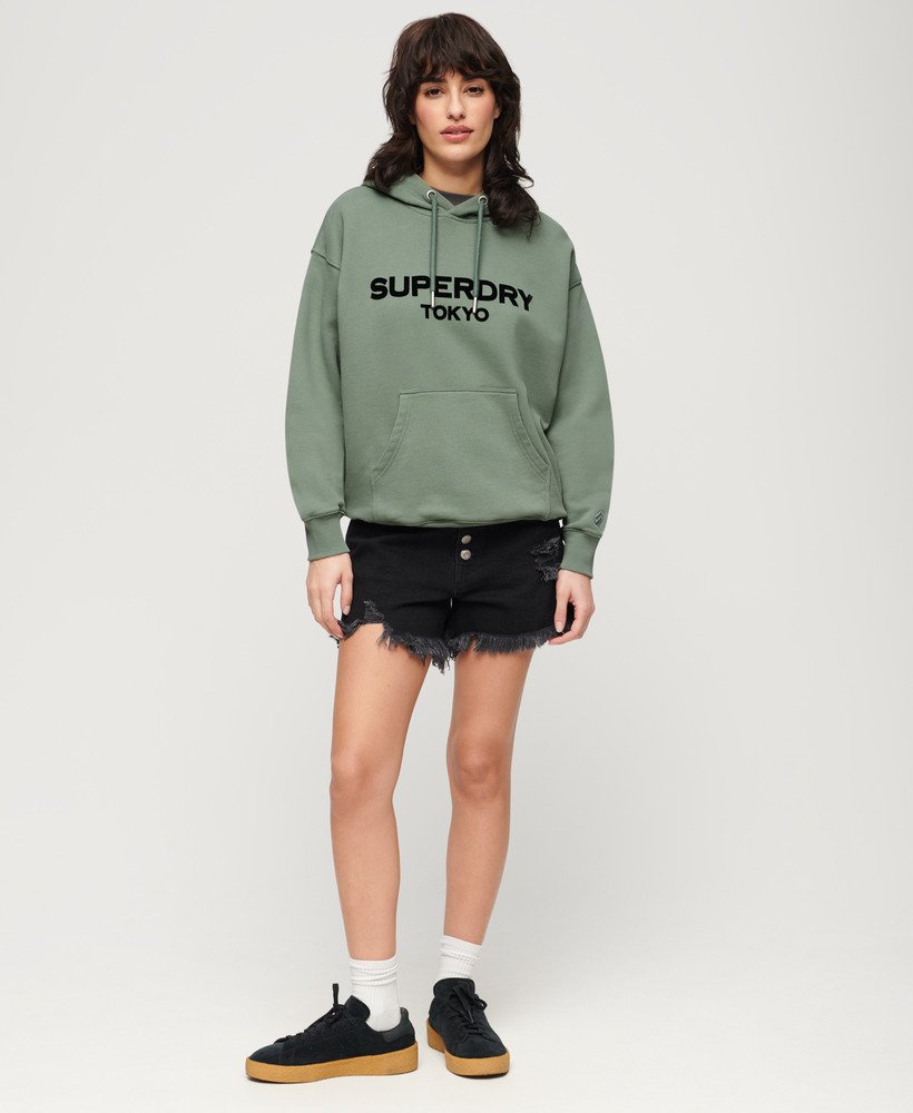 sport luxe loose hoodie in laurel khaki