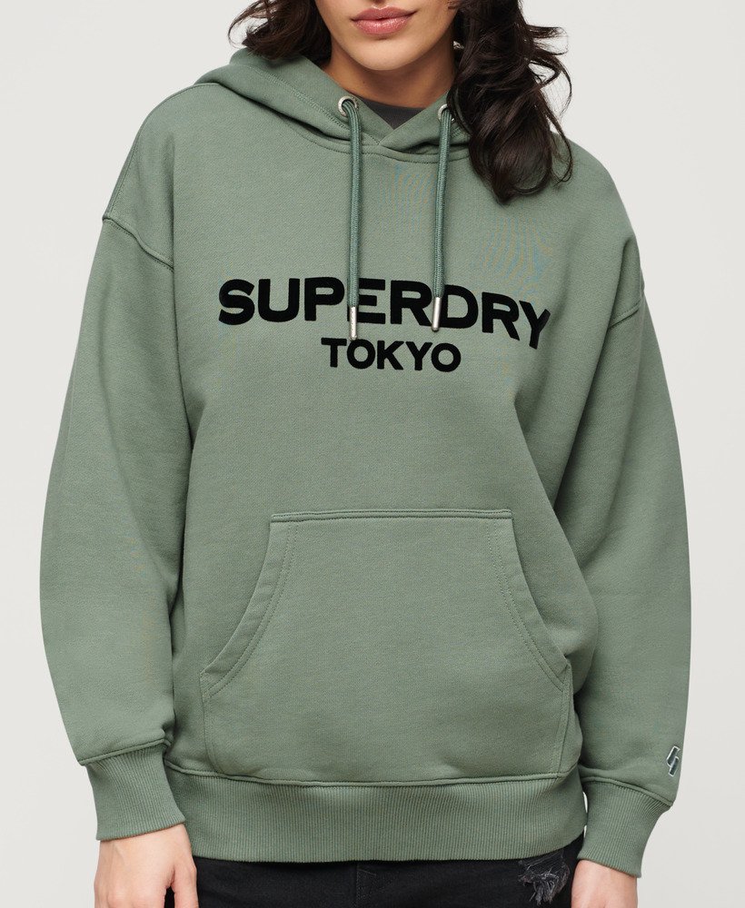 sport luxe loose hoodie in laurel khaki