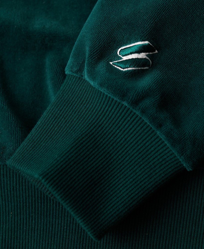 velours sweatshirt met grafische print en wijde pasvorm in furnace green.