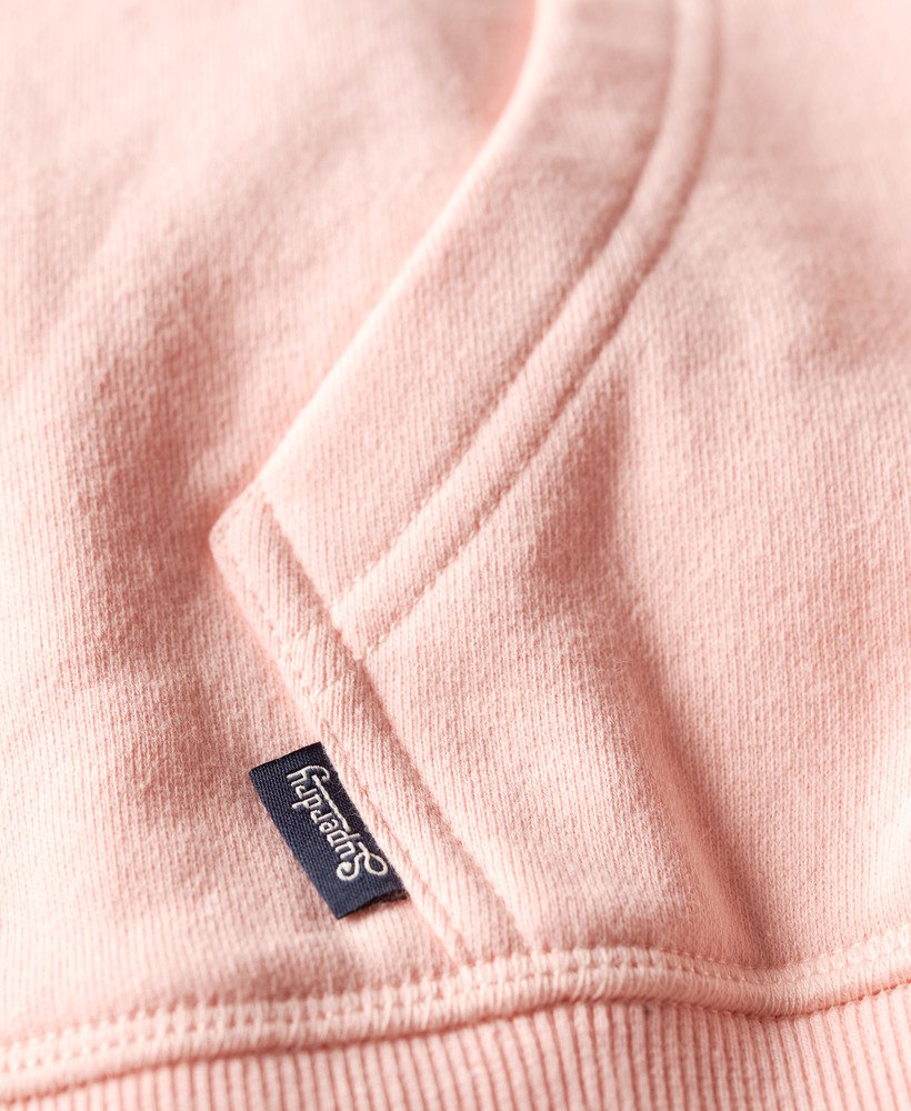 essential logo zip hoodie in pale rose pink