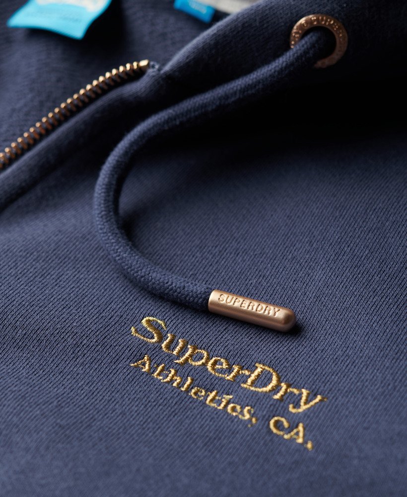 essential logo zip hoodie in mariner navy