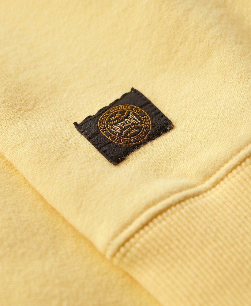 sportieve losse sweater met applicaties in lichtgeel
