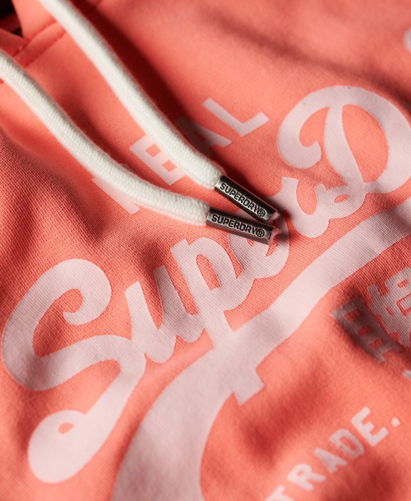 neon grafische hoodie in pastel koraal