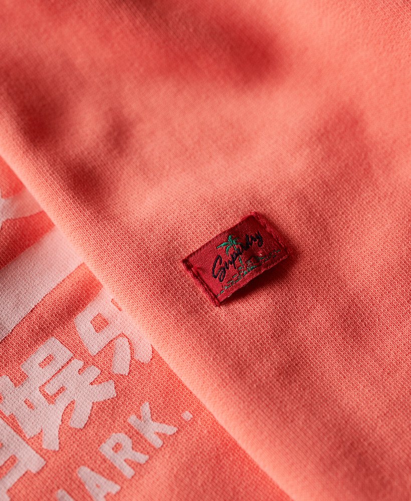 neon grafische hoodie in pastel koraal