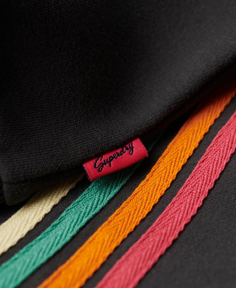 hoodie met regenboogstreeplogo in gewassen zwart