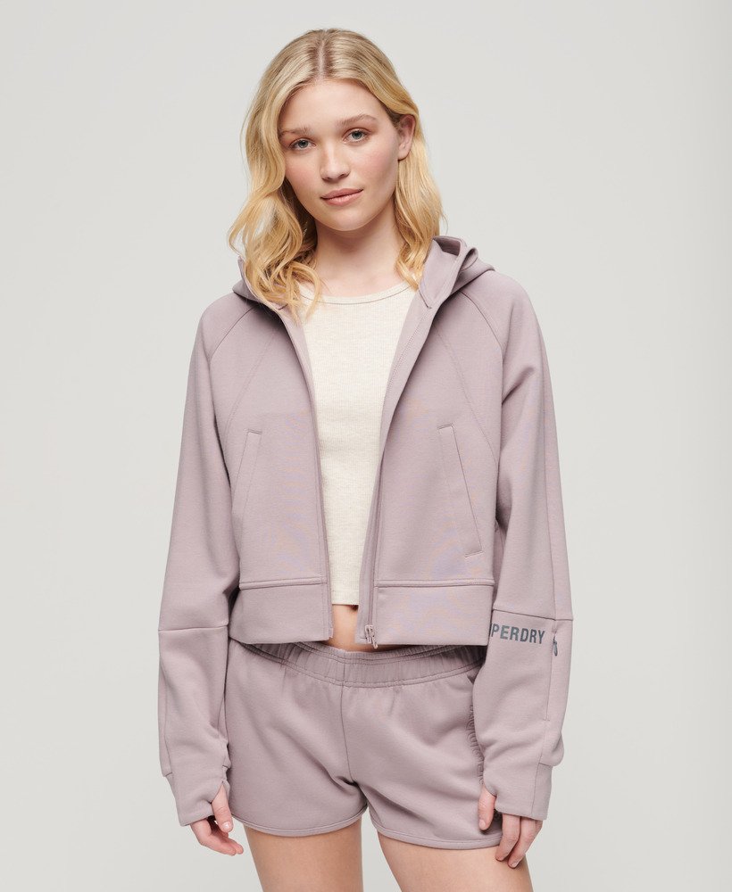 sport tech relaxed zip-hoodie in quail purple