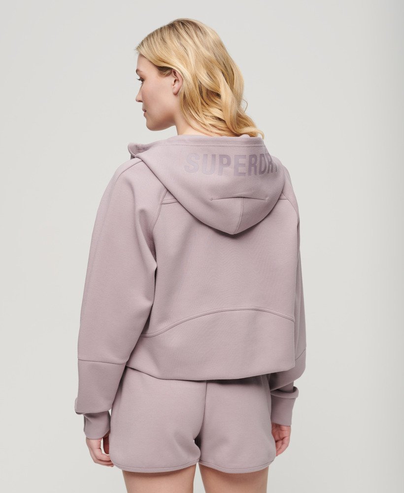 sport tech relaxed zip-hoodie in quail purple