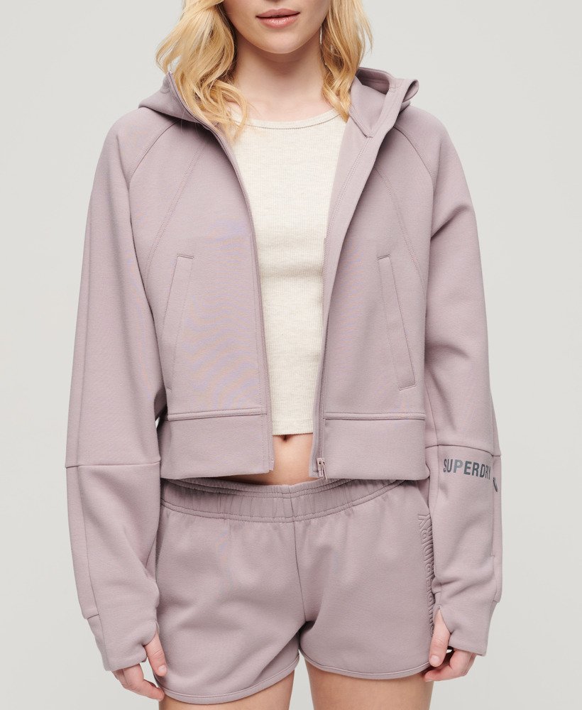 sport tech relaxed zip-hoodie in quail purple