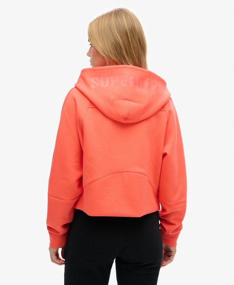sport tech relaxed zip-hoodie in hot coral