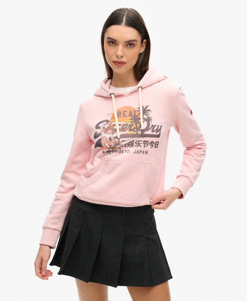 la graphic hoodie in somon pink marl