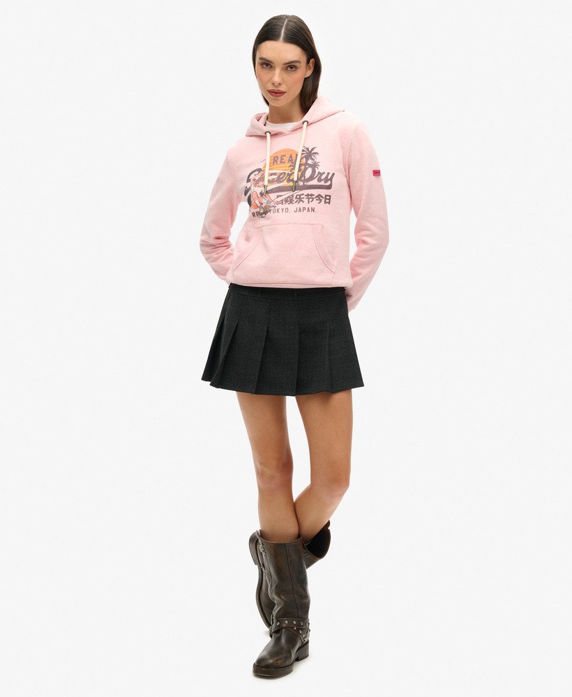la graphic hoodie in somon pink marl