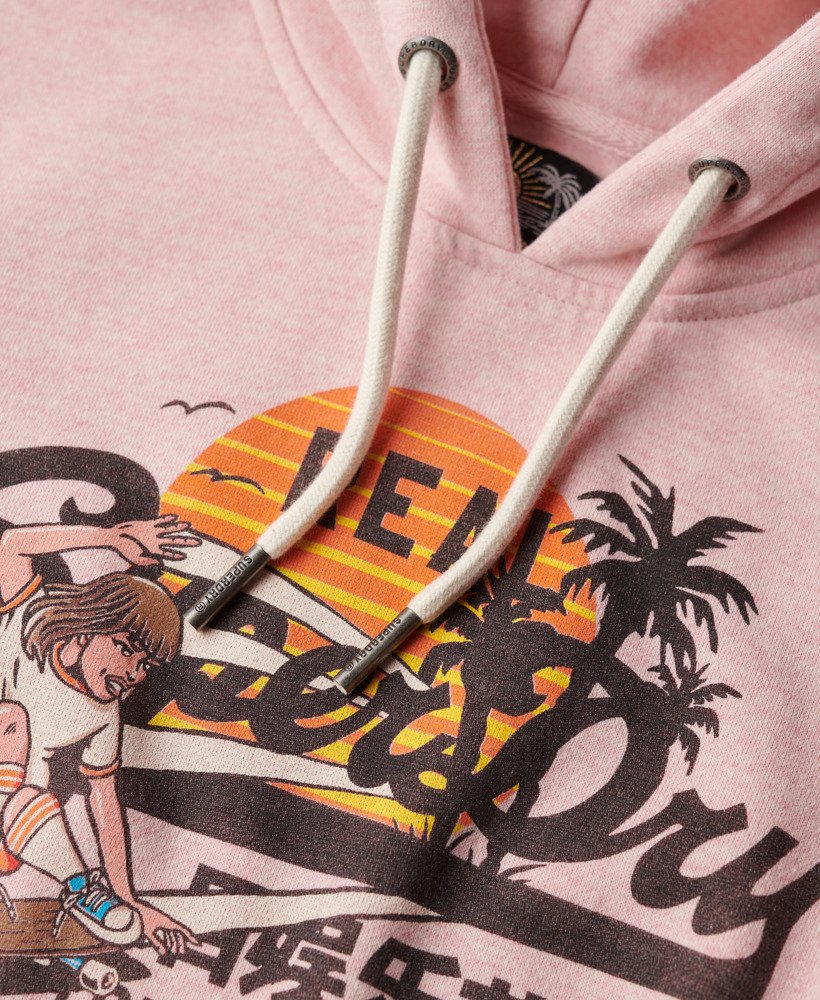 la graphic hoodie in somon pink marl