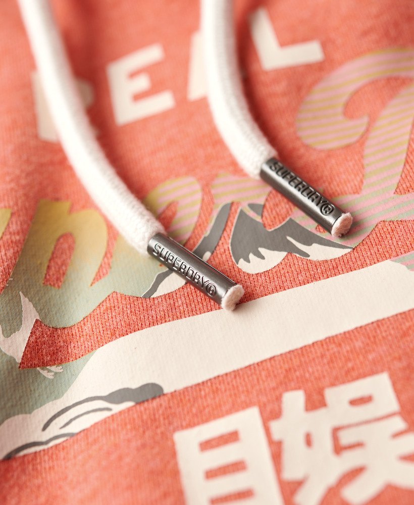 vintage itago hoodie met logo in la coral marl