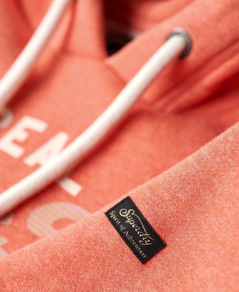 vintage itago hoodie met logo in la coral marl