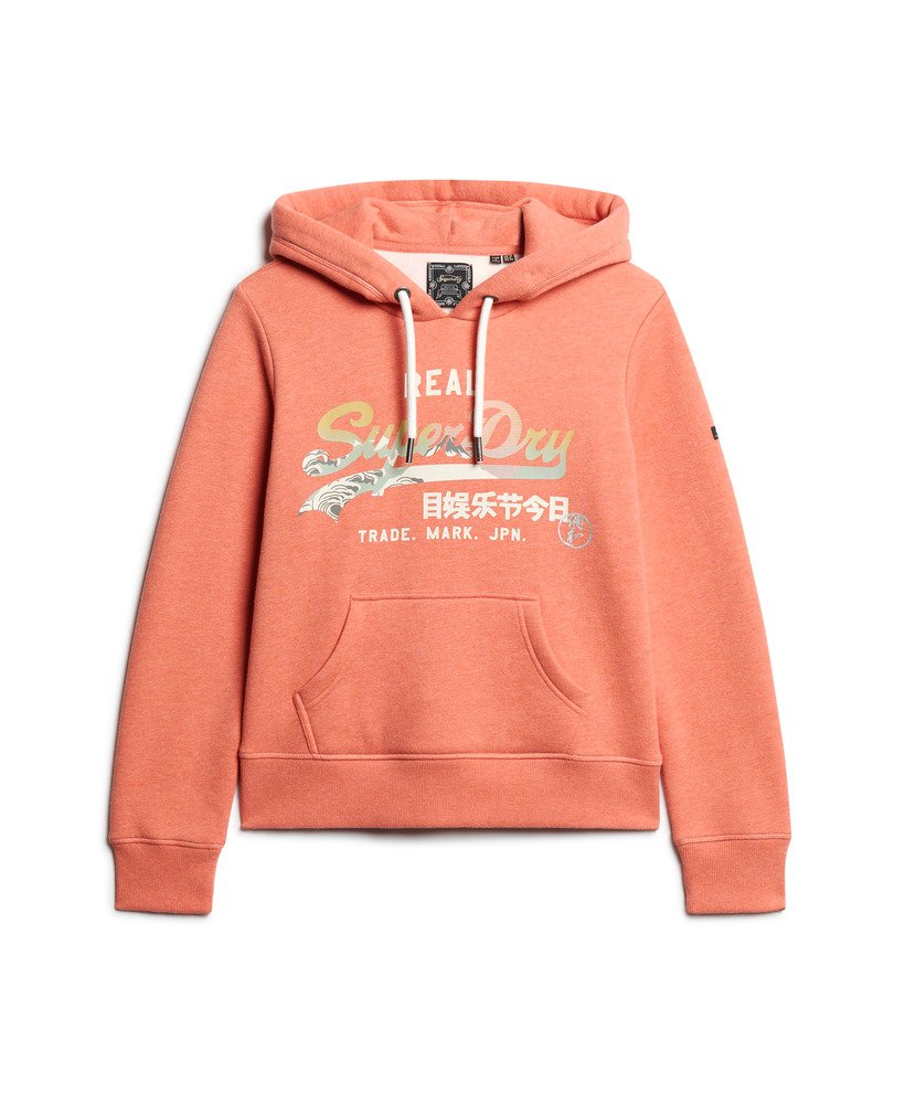 vintage itago hoodie met logo in la coral marl