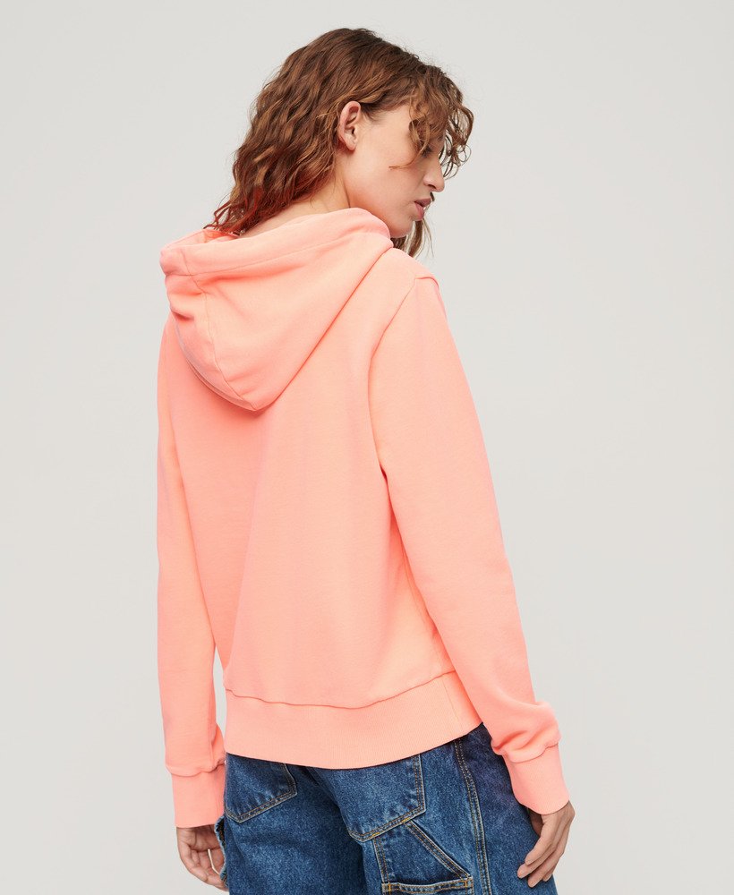 neon grafische hoodie in pastel koraal