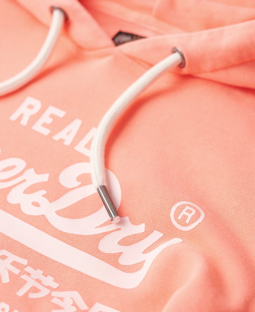 neon grafische hoodie in pastel koraal