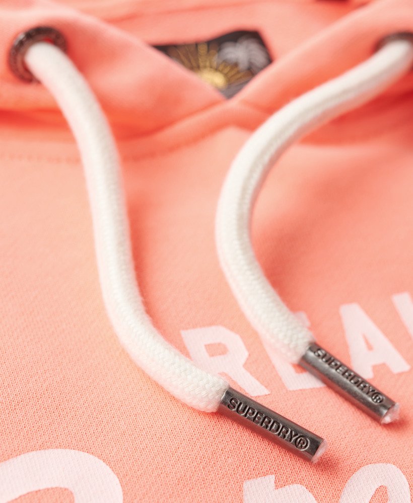 neon grafische hoodie in pastel koraal