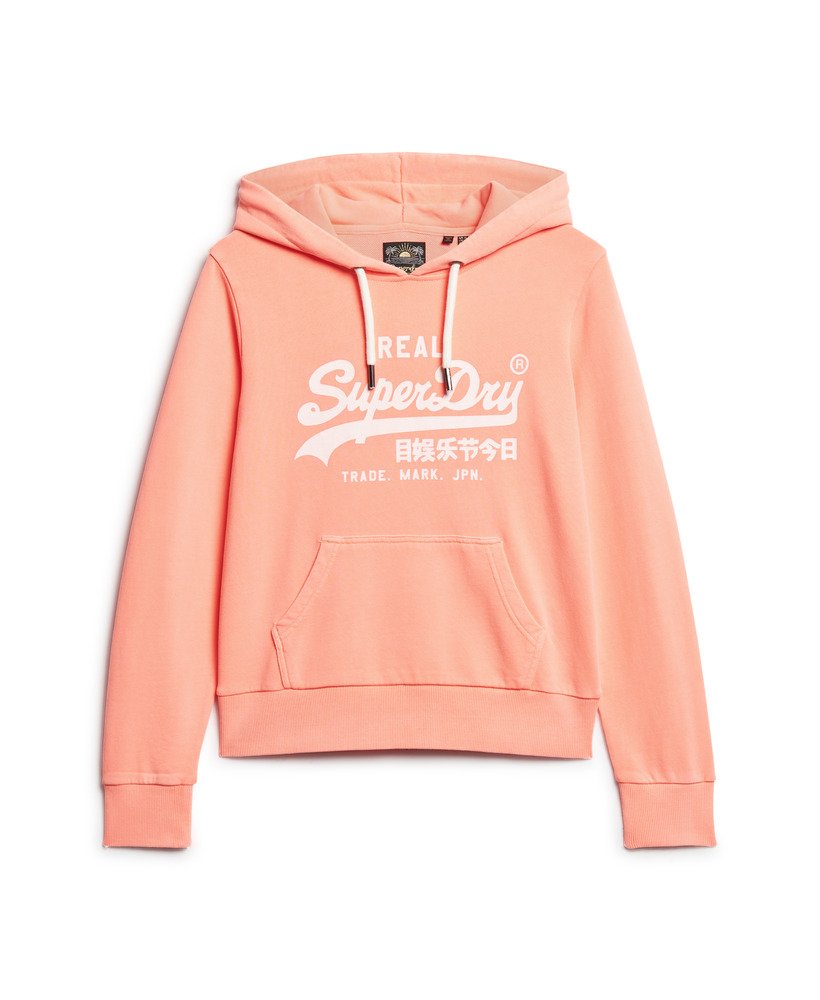 neon grafische hoodie in pastel koraal