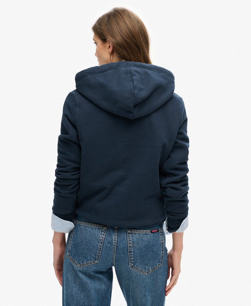 vintage logo pop hoodie in eclipse navy